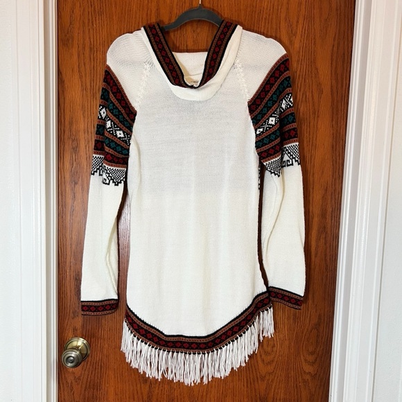 Ecologic Arts Peruvian Hand Woven Alpaca Wool Tasseled Hooded Sweater One Sz - Picture 3 of 8